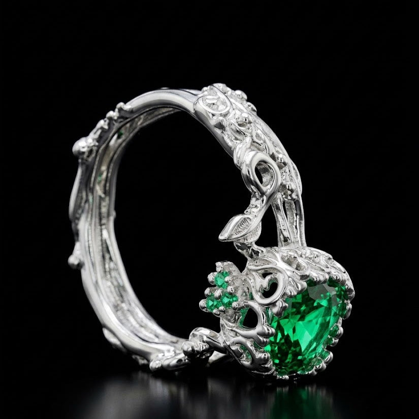 Anillo Naturaleza real Plata 950 | Hecho a Mano | Luya Joyería