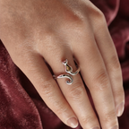 950 Silver Cat Ring - Luya Jewelry