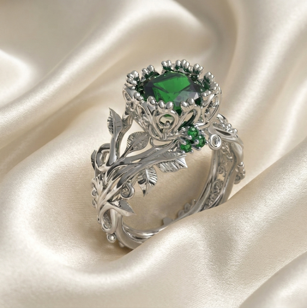 Anillo Naturaleza real Plata 950 | Hecho a Mano | Luya Joyería