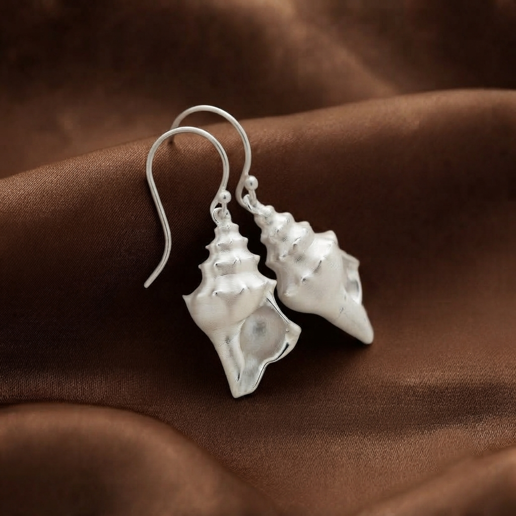 Aretes de concha Plata 950 | Joyería de Autor - Luya