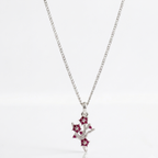 Collar floral en plata 950