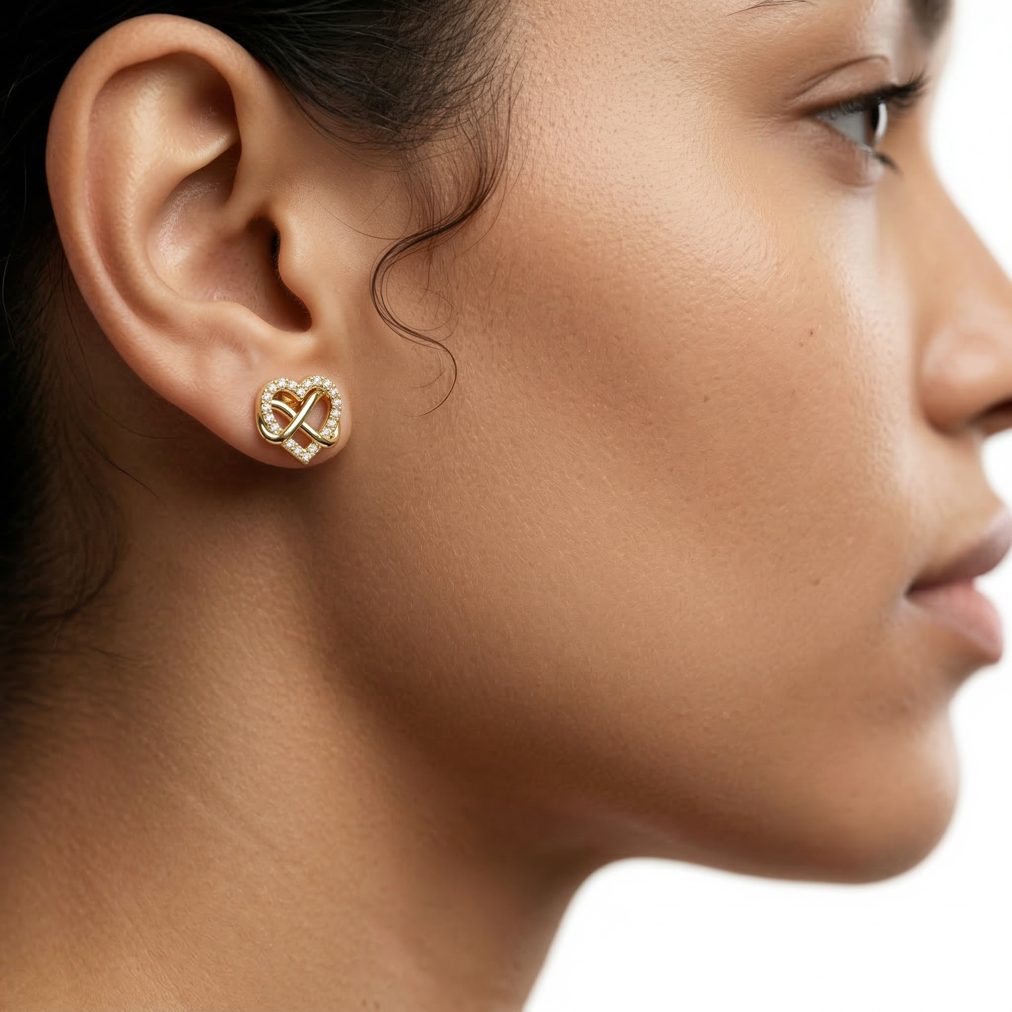 Aretes de Corazon Infinito Plata 950 | Hecho a Mano | Luya Joyería