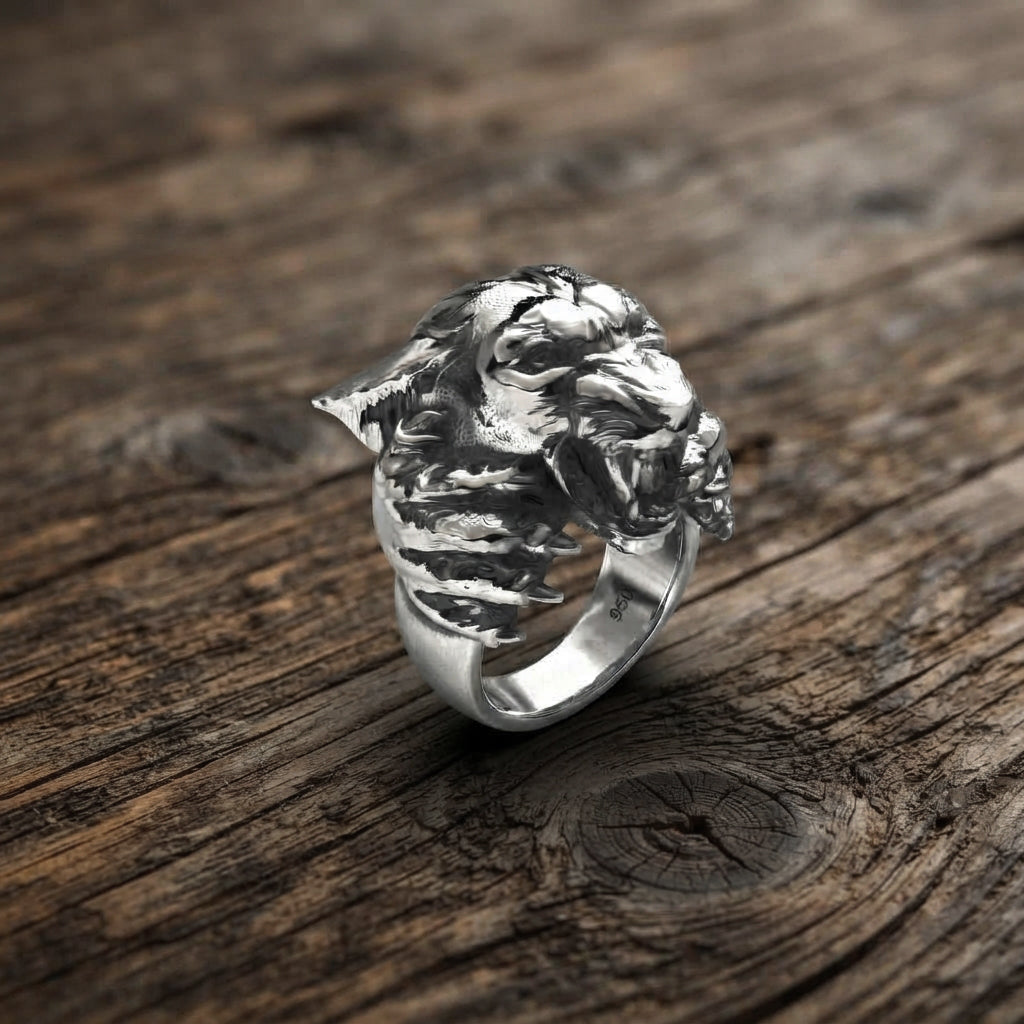 Anillo Pantera Plata 950 y Oro 18k| Luya Joyería