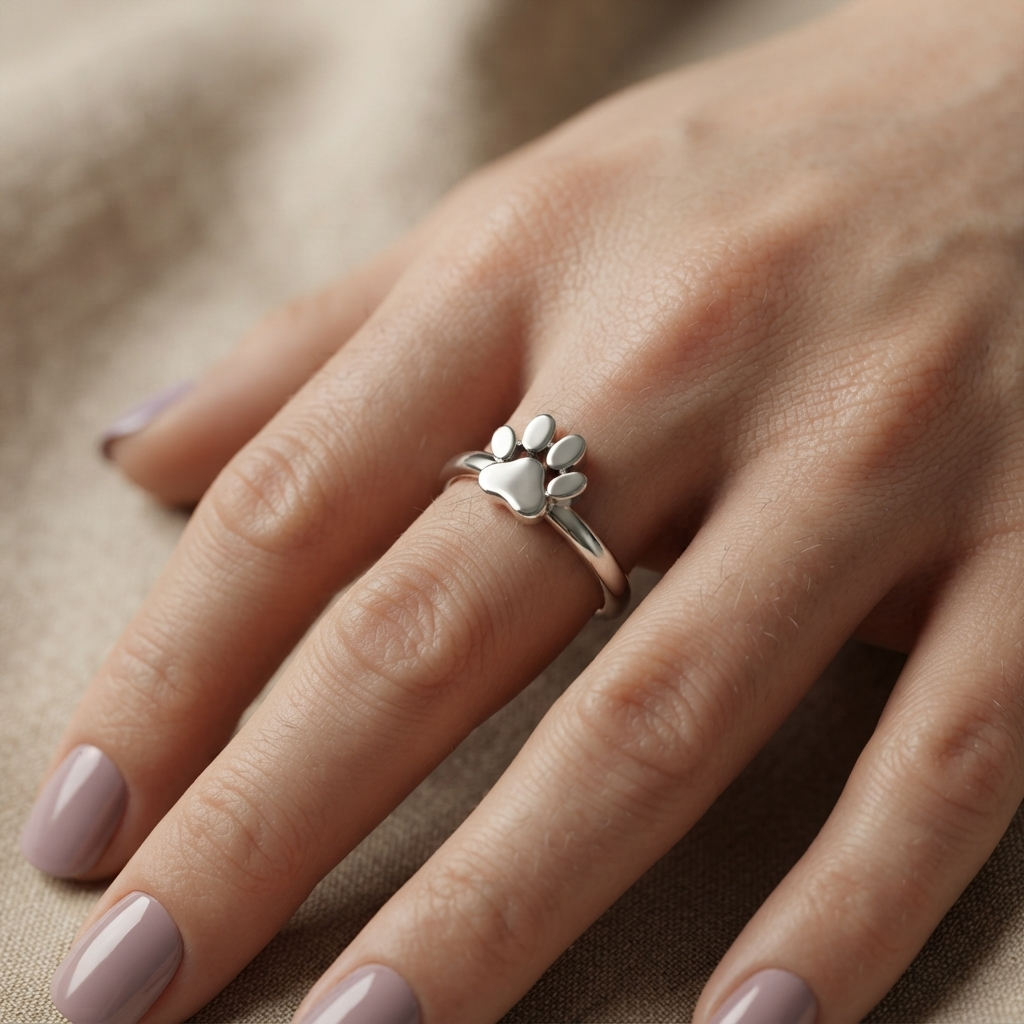 Anillo Huella Perruna en Plata 950 | Hecho a Mano | Luya Joyería