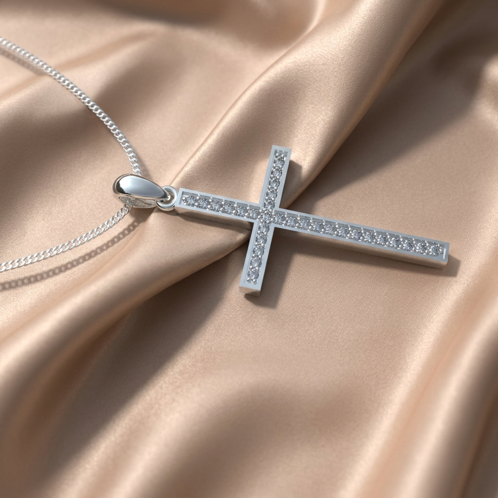 Collar Cruz en Plata 950