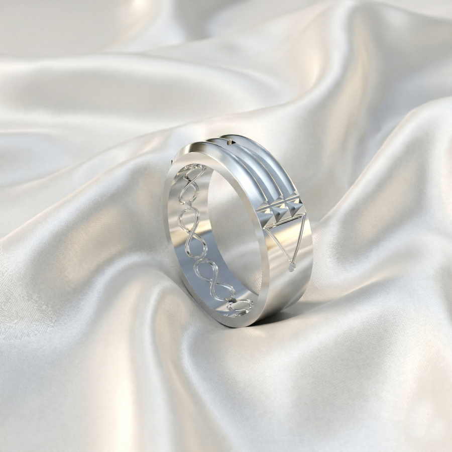 Anillo atlante en plata 950 y baño de oro 18k, hecho a mano en Perú – Luya Joyería (foto 2)
