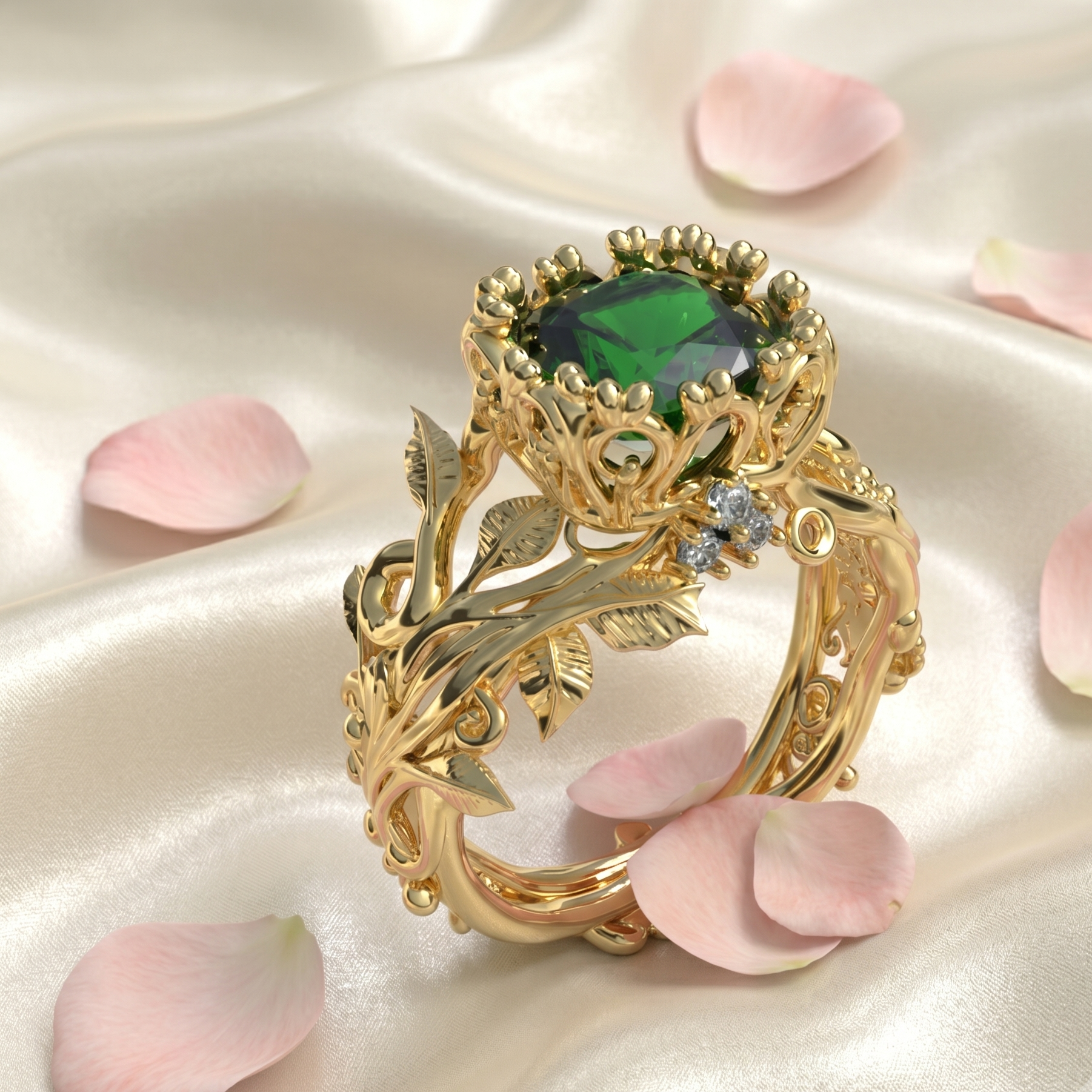 Anillo Naturaleza real Plata 950 | Hecho a Mano | Luya Joyería