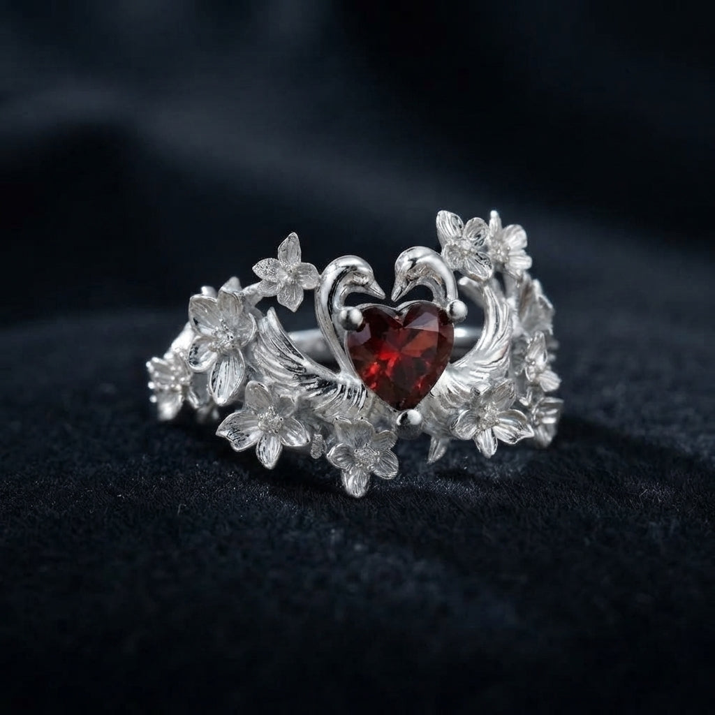 Anillo Cisne Plata 950 y Oro 18k | Luya Joyería