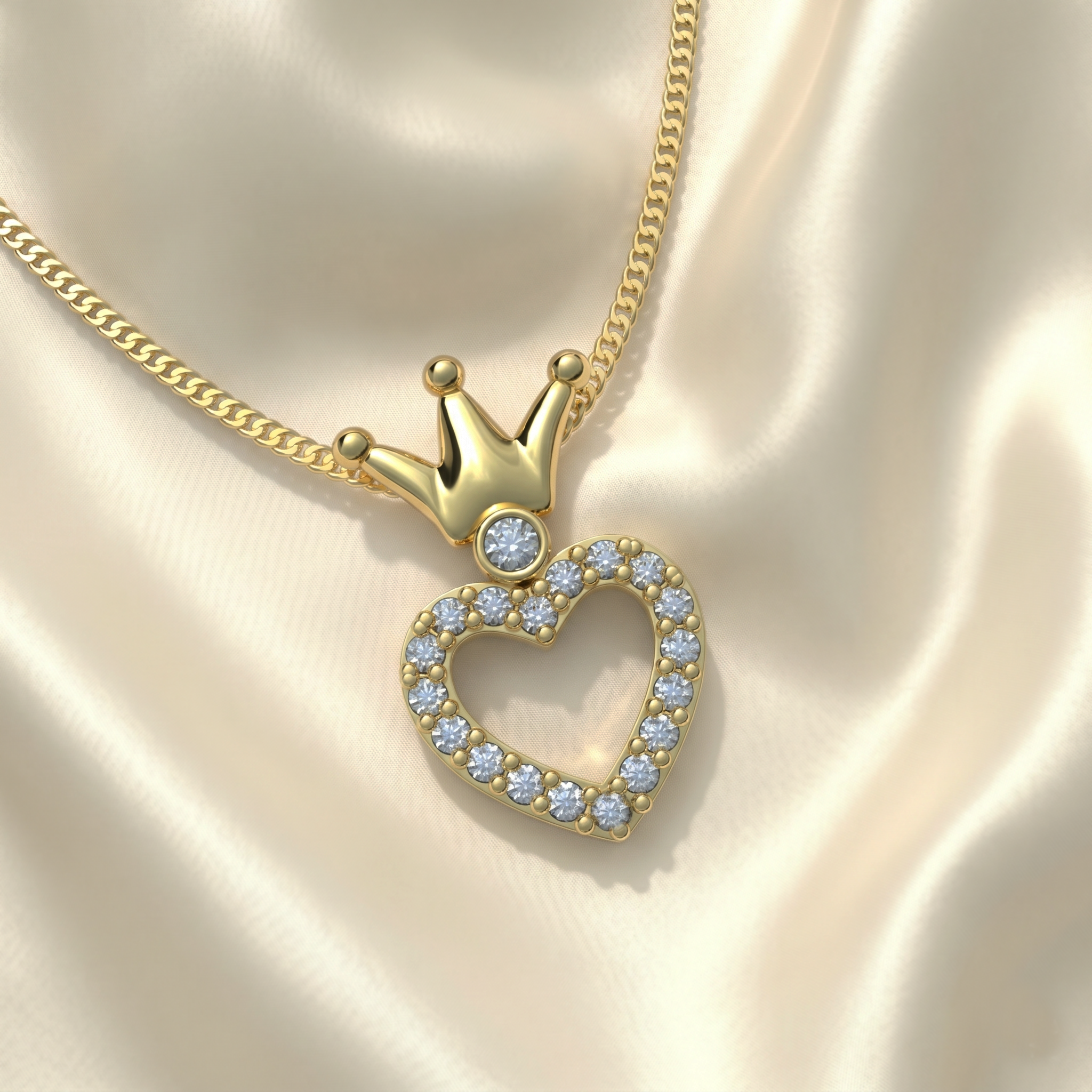 Collar Corona y Corazón Plata 950 | Hecho a Mano | Luya Joyería