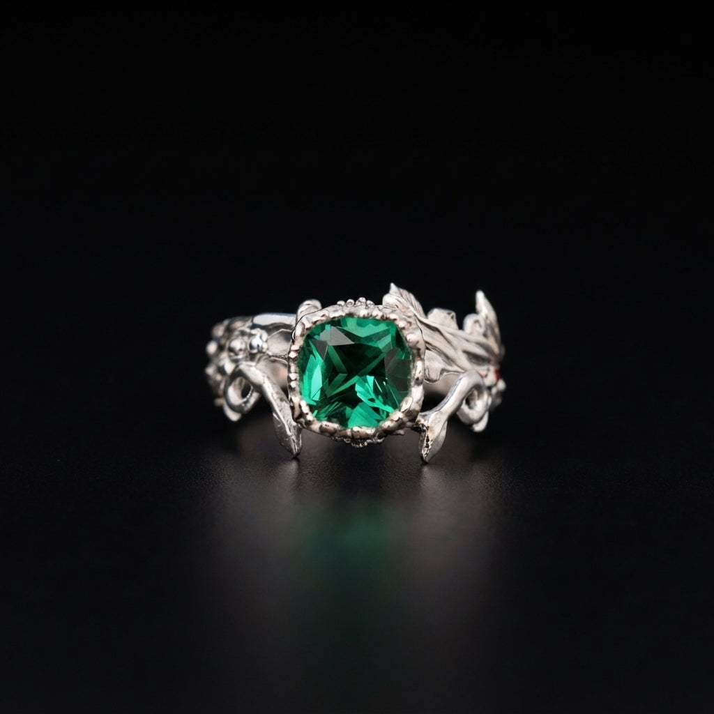 Anillo de naturaleza bañado en oro 18k y plata 950