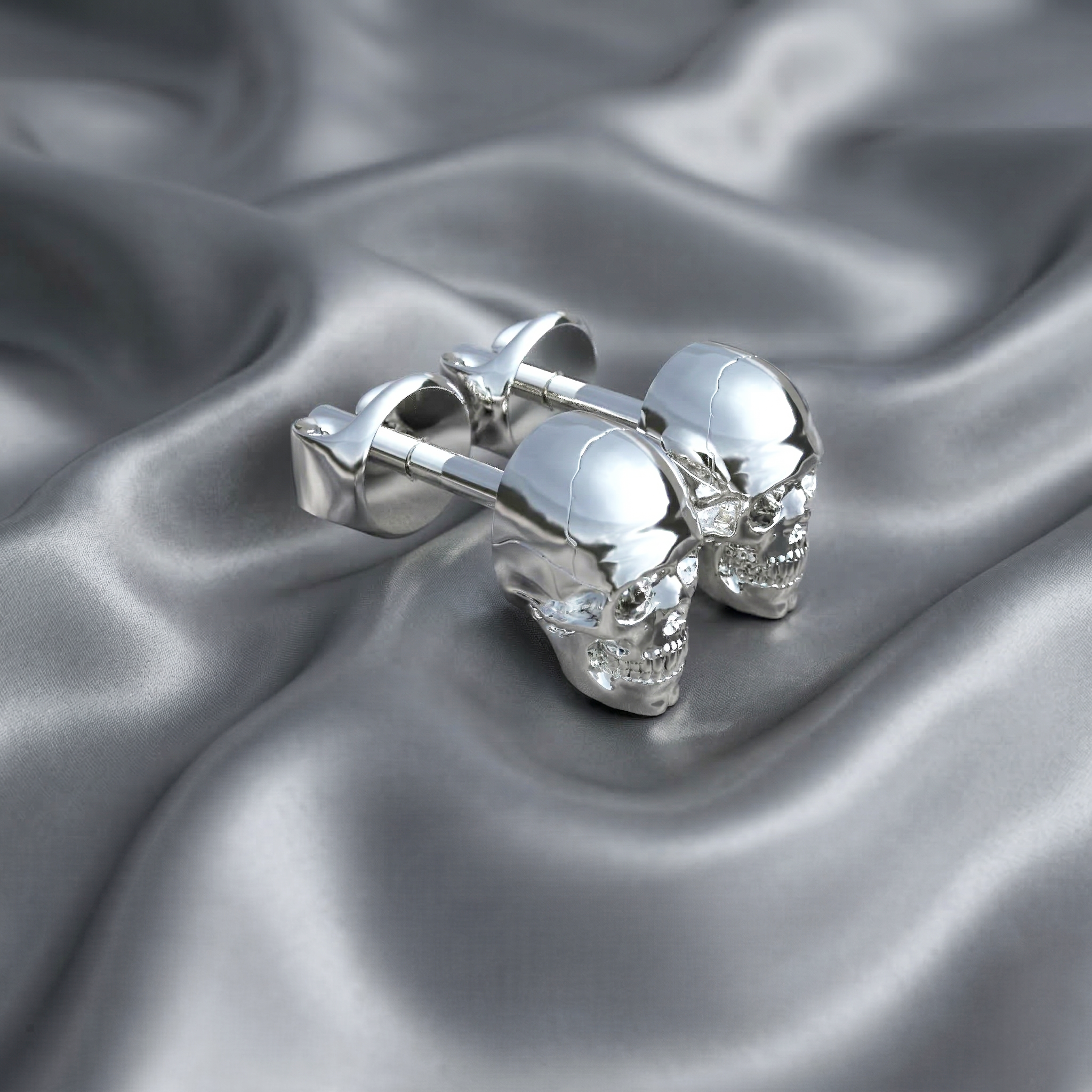 Aretes de Craneo Plata 950 | Hecho a Mano | Luya Joyería