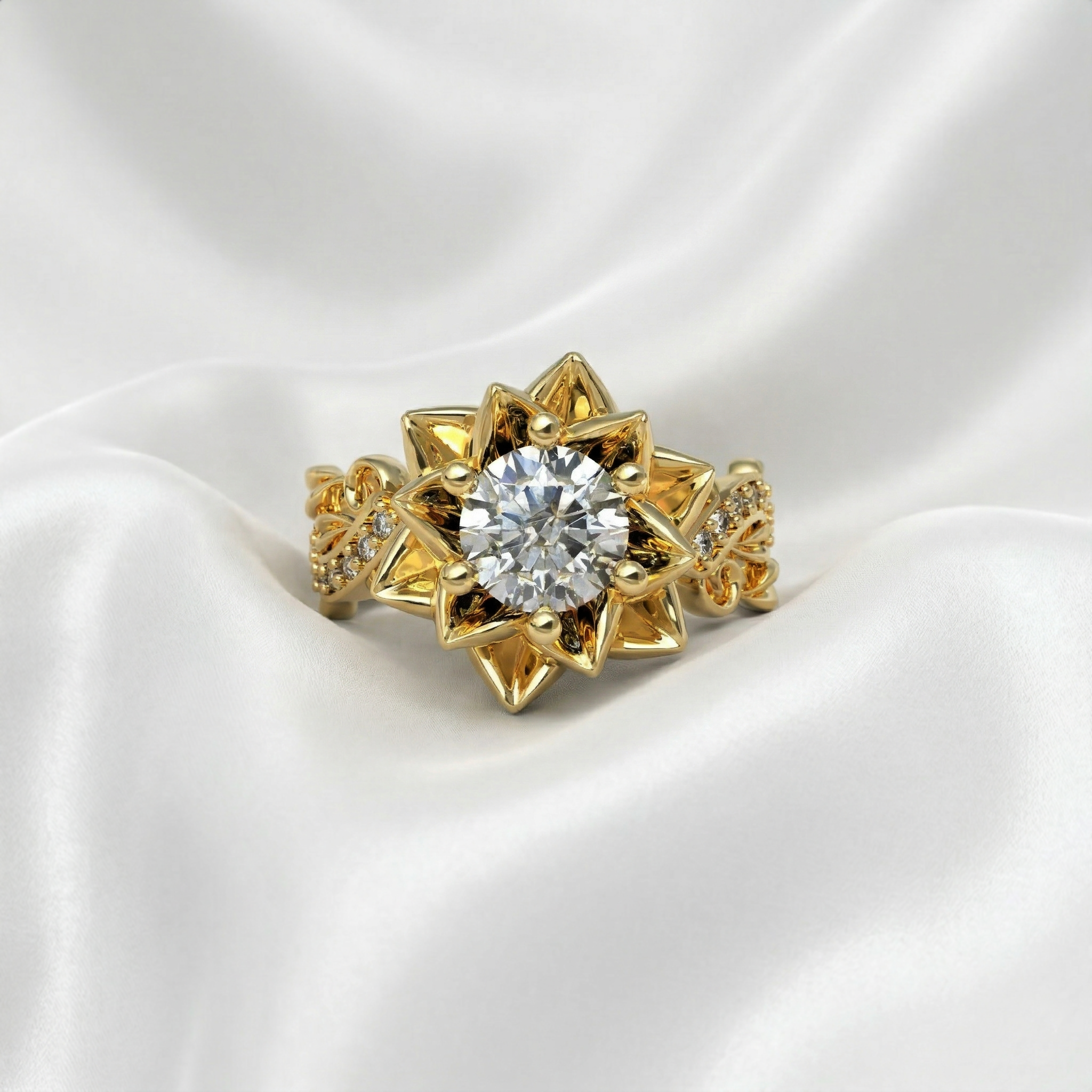 Anillo Flor de Loto Plata 950 | Hecho a Mano | Luya Joyería