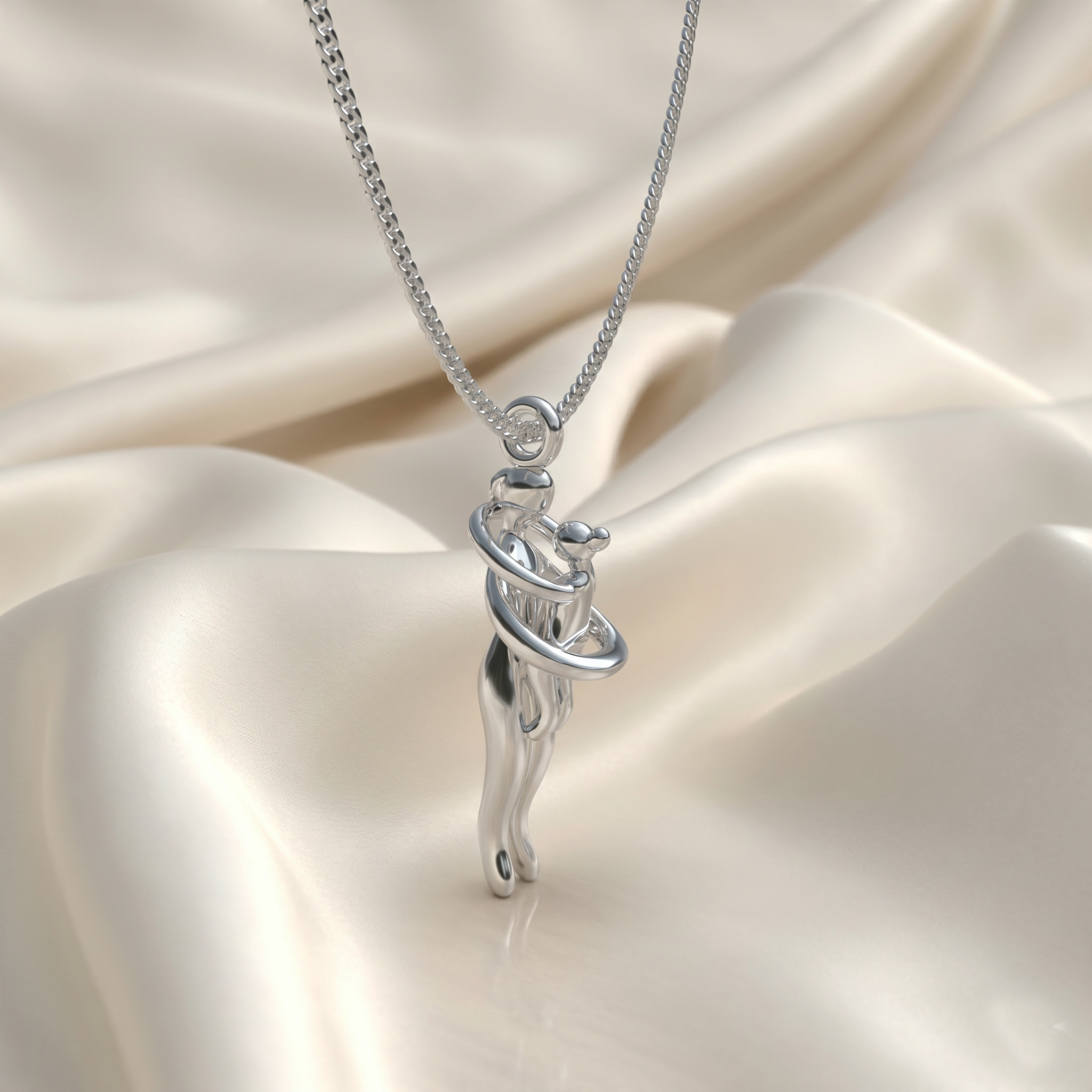 Collar Abrazo eterno de mamá Plata 950 | Hecho a Mano | Luya Joyería