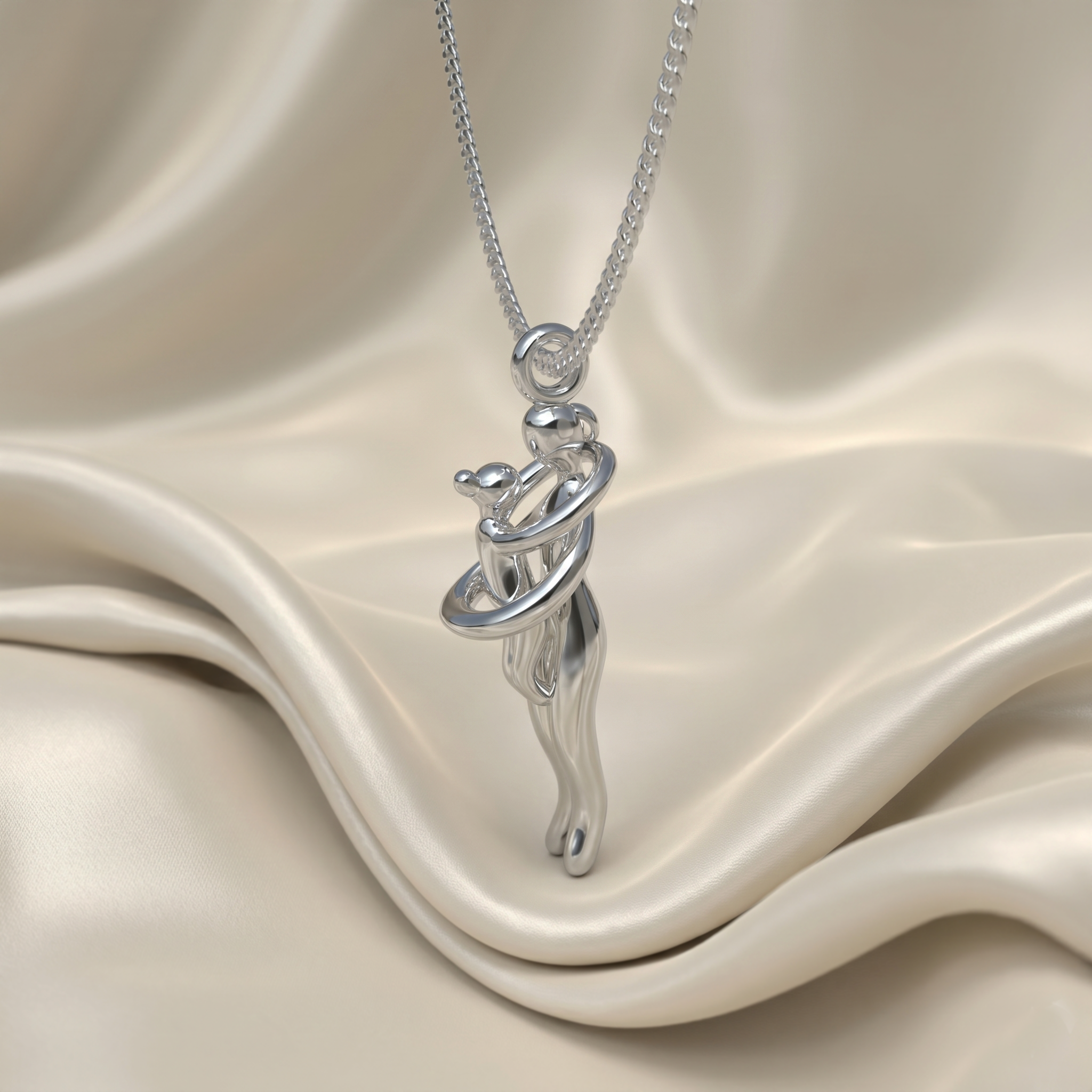 Collar Abrazo eterno de mamá Plata 950 | Hecho a Mano | Luya Joyería