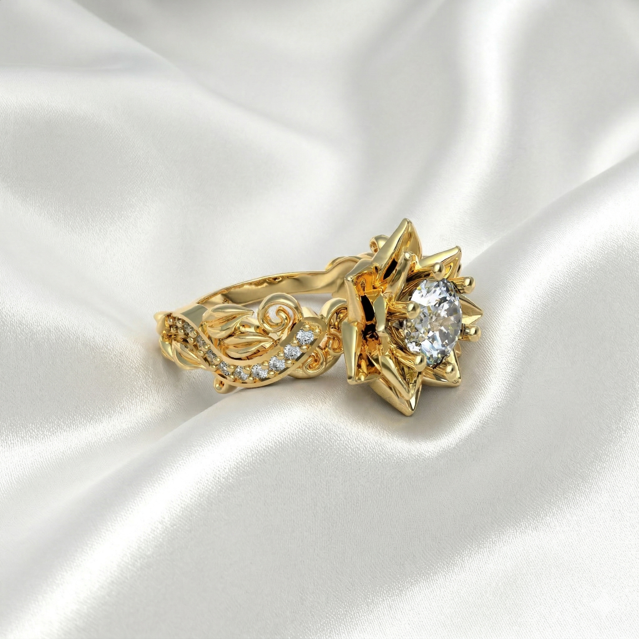 Anillo Flor de Loto Plata 950 | Hecho a Mano | Luya Joyería