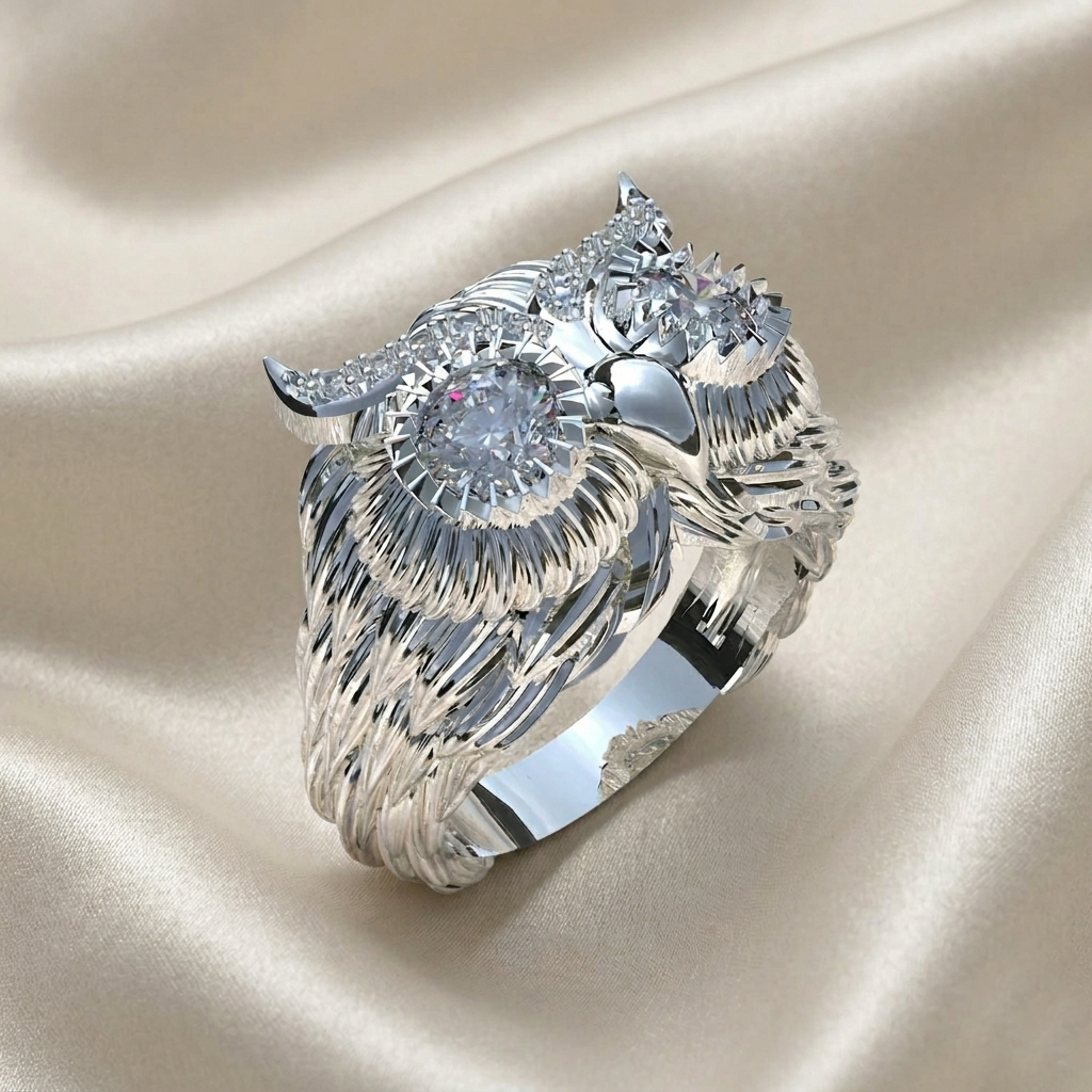 Anillo de Búho Plata 950