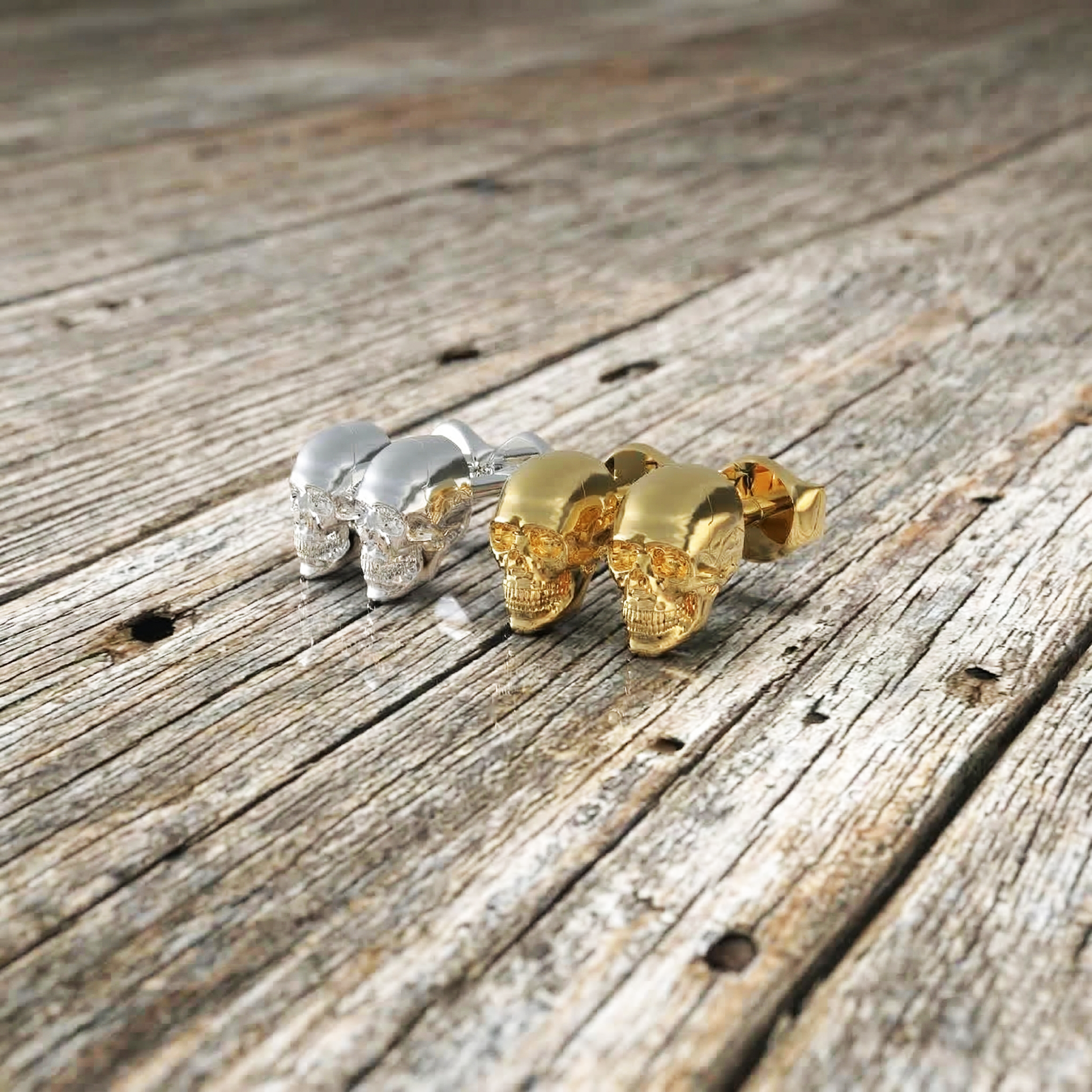 Aretes calavera Osiris Plata 950 | Hecho a Mano | Luya Joyería