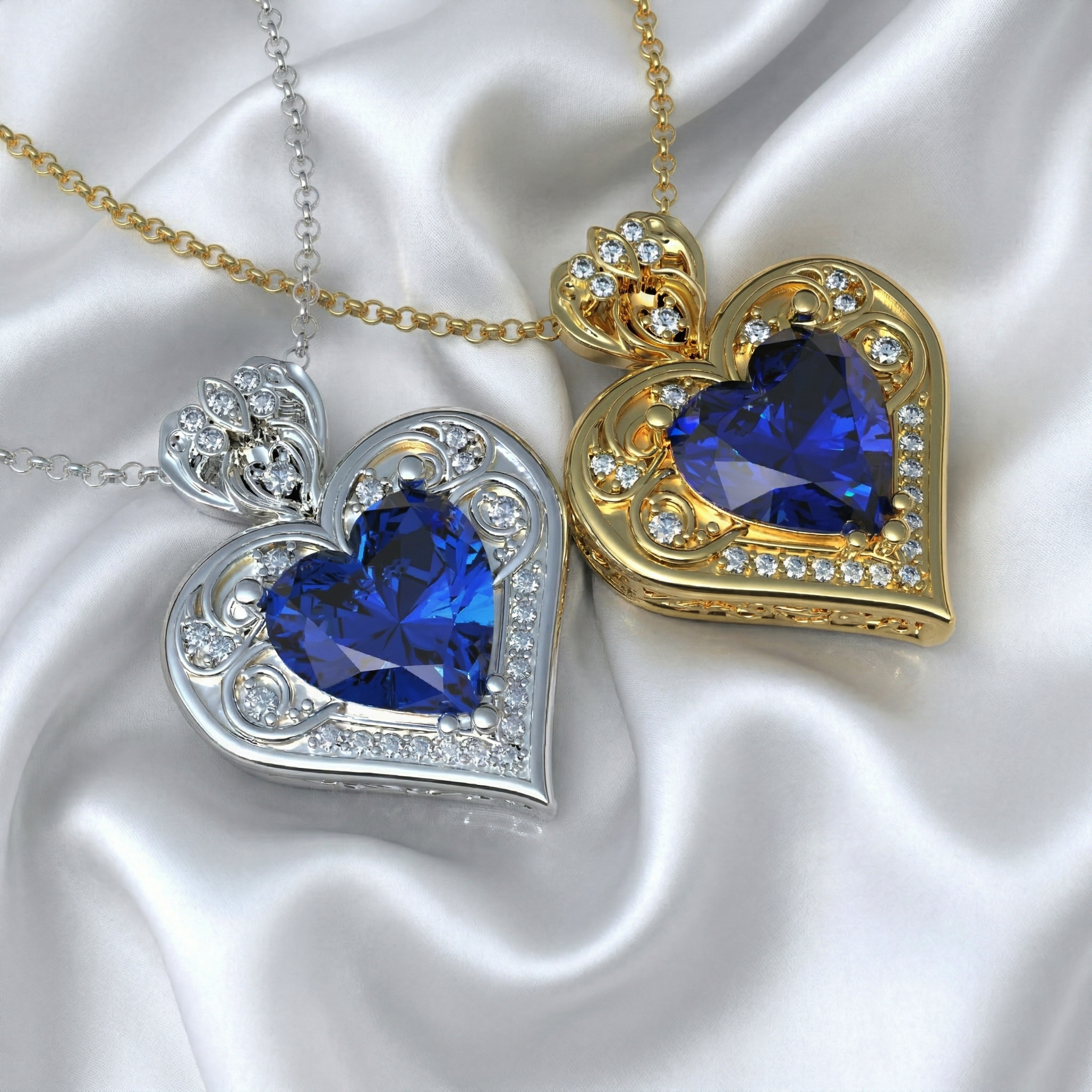 Collar de plata 950 con forma de corazón usado por mujer, joyería artesanal peruana · Luya Joyería