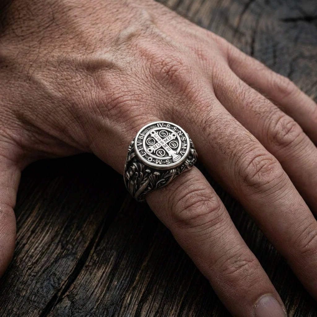 St. Benedict 950 Silver Ring | Designer Piece | Luya Jewelry