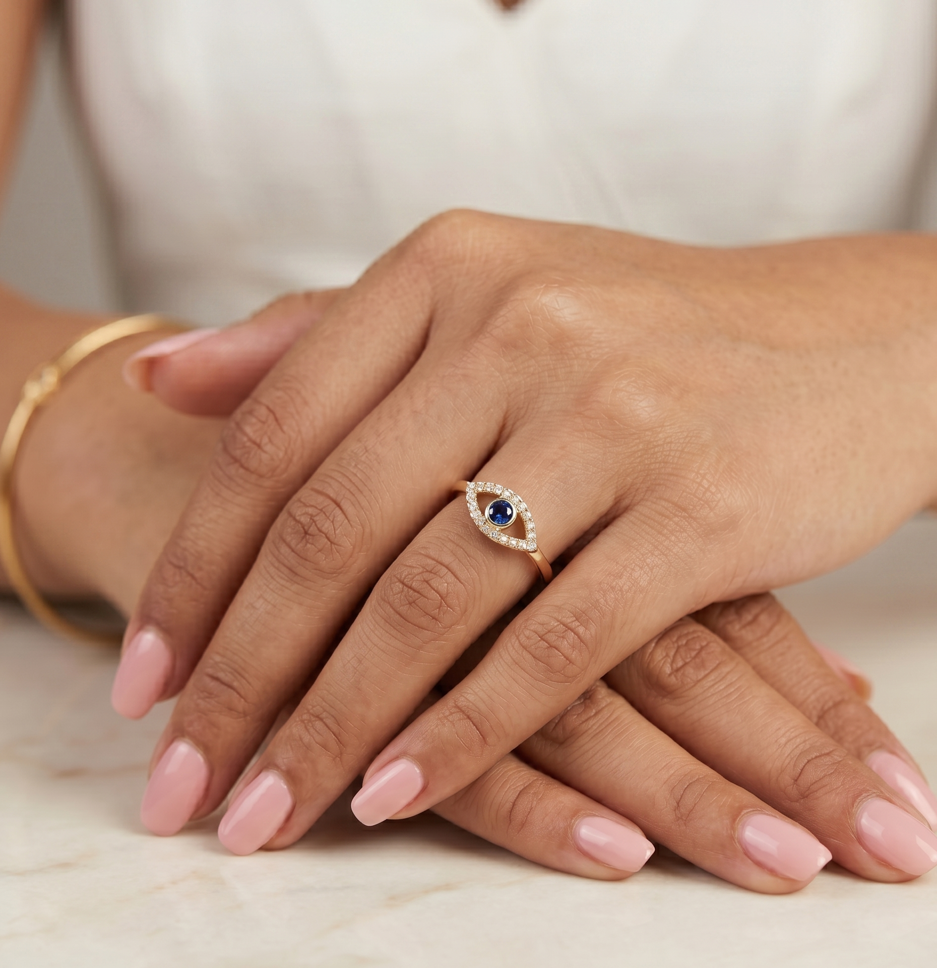 Anillo Ojo Turco Plata 950 | Hecho a Mano | Luya Joyería
