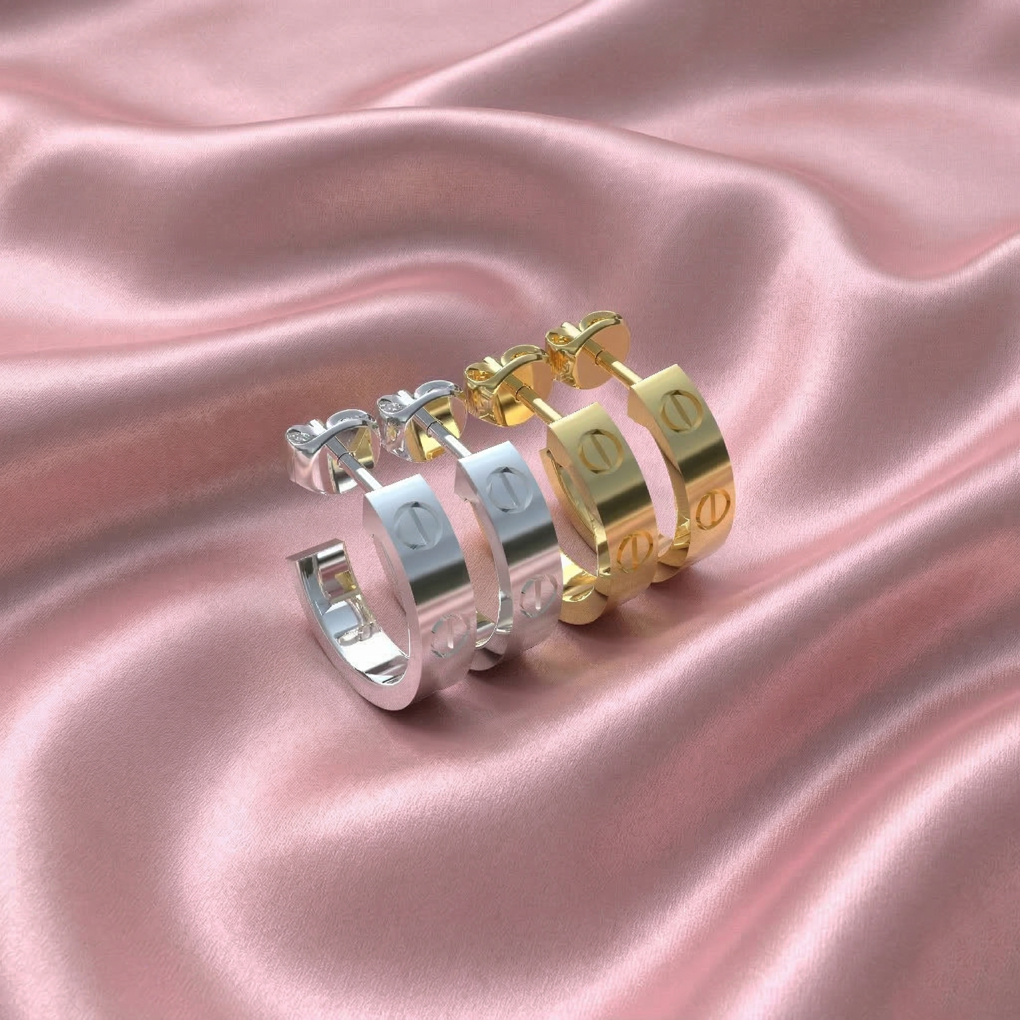 Aretes de CL Plata 950 | Hecho a Mano | Luya Joyería