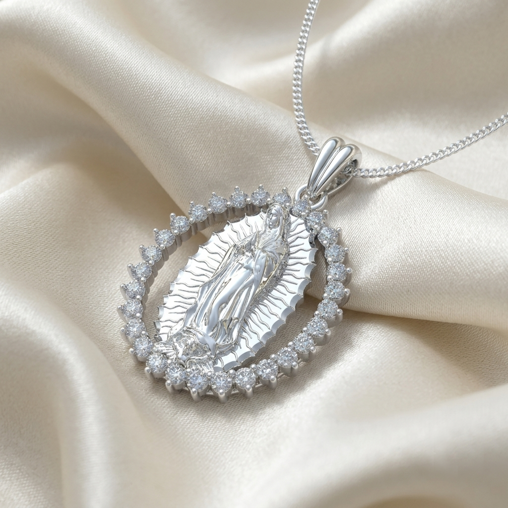 Collar Virgen del carmen en Plata 950