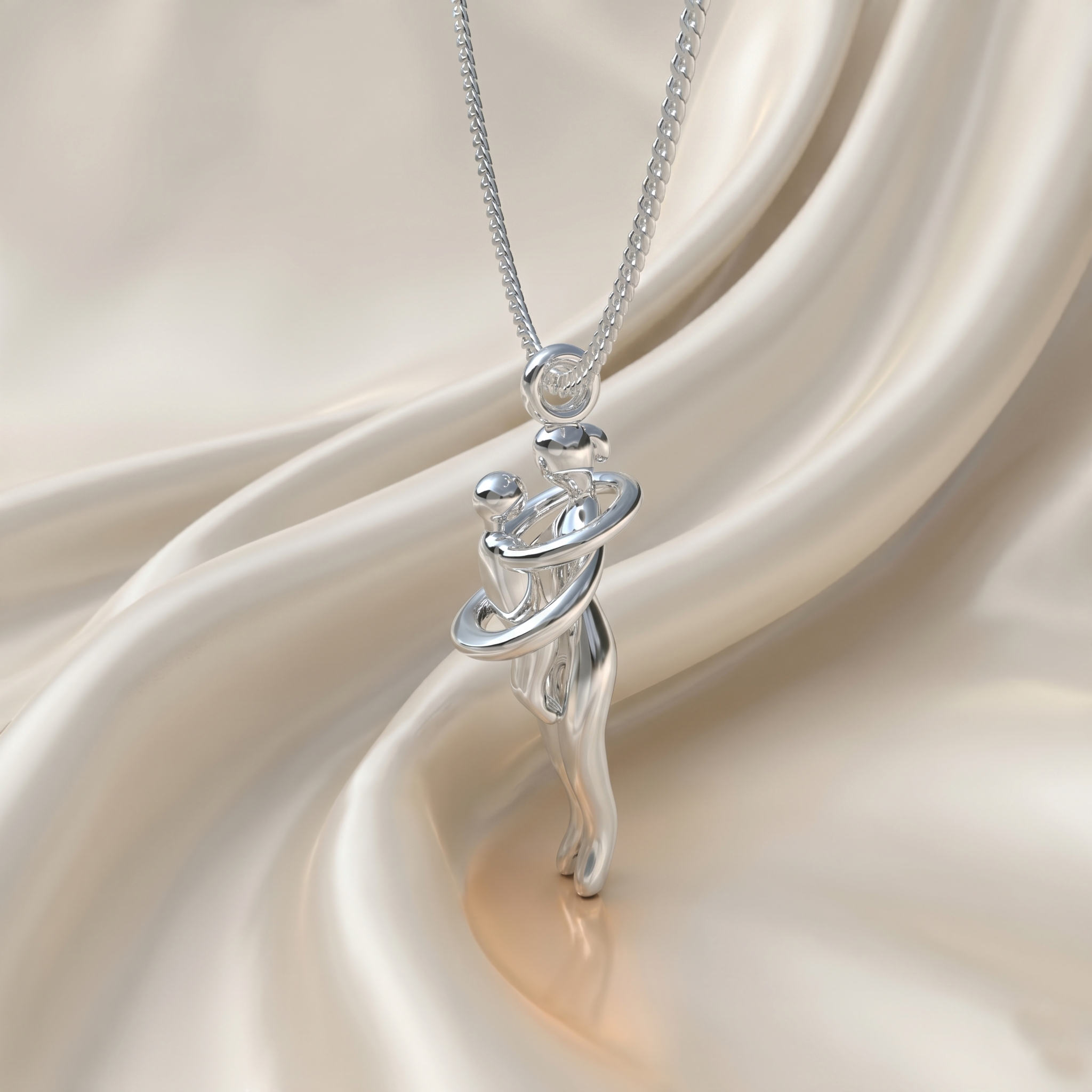 Collar Abrazo eterno de mamá Plata 950 | Hecho a Mano | Luya Joyería