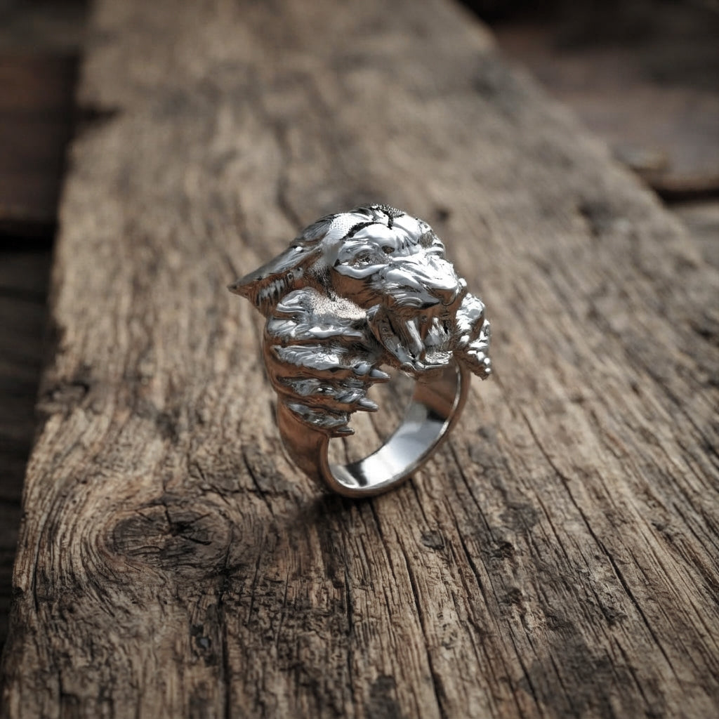 Anillo Pantera Plata 950 y Oro 18k| Luya Joyería