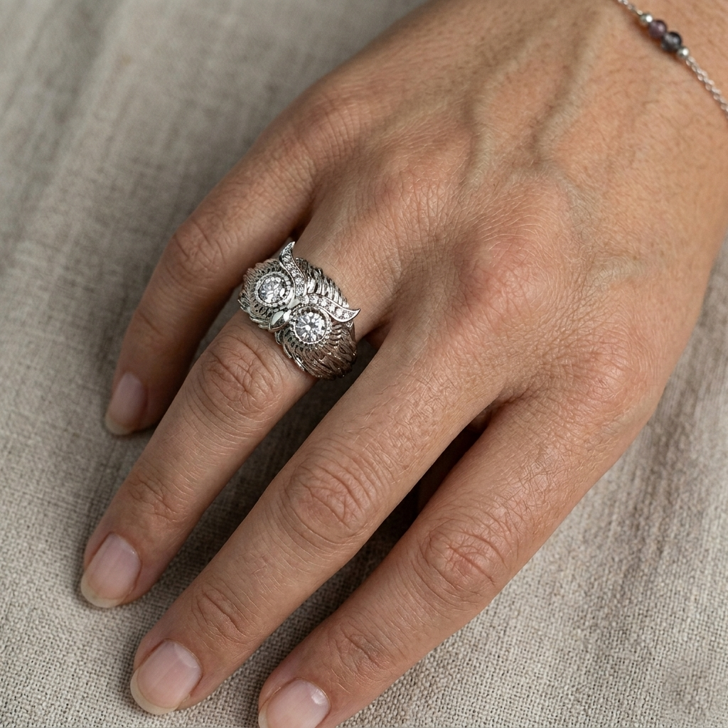 Anillo de Búho Plata 950