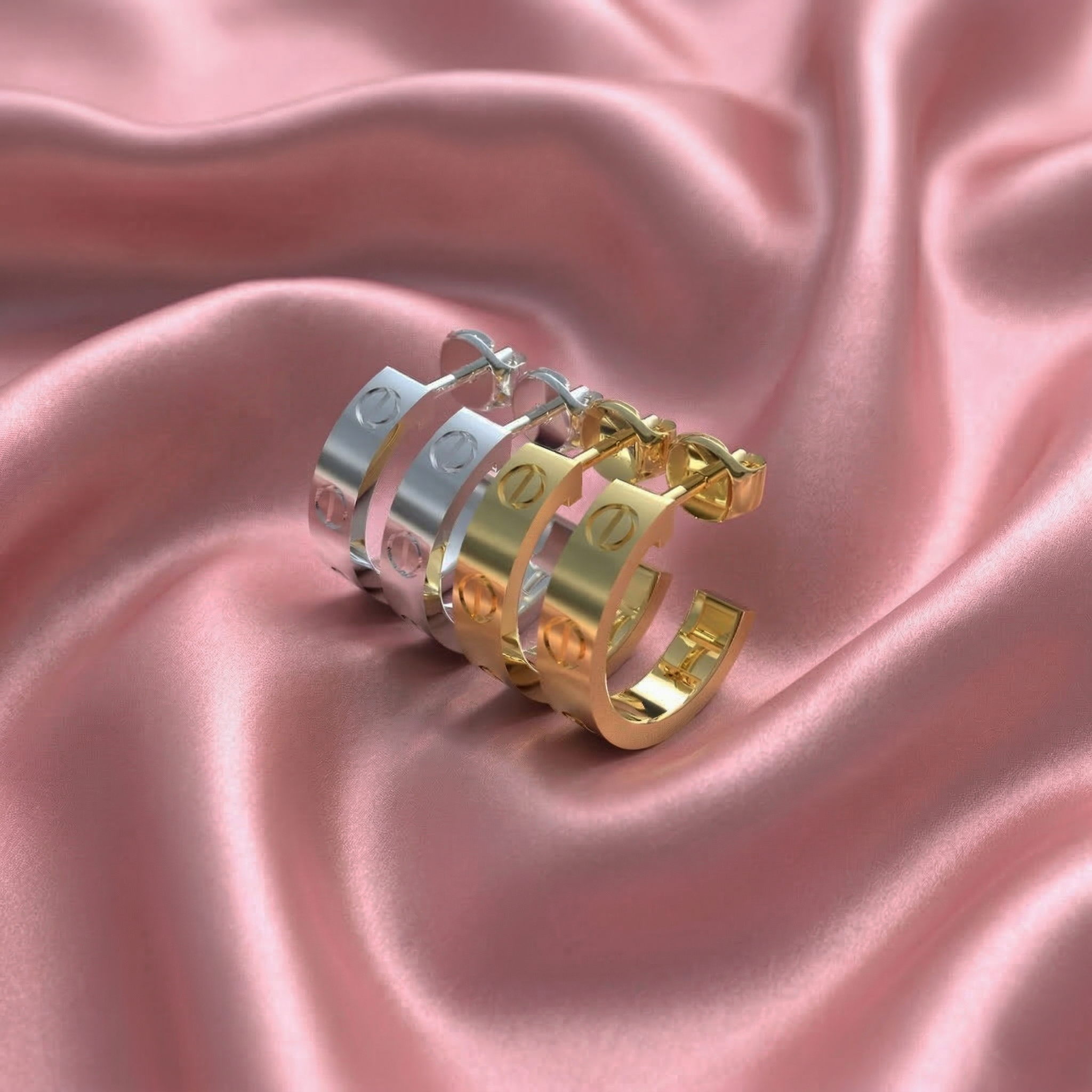 Aretes de CL Plata 950 | Hecho a Mano | Luya Joyería