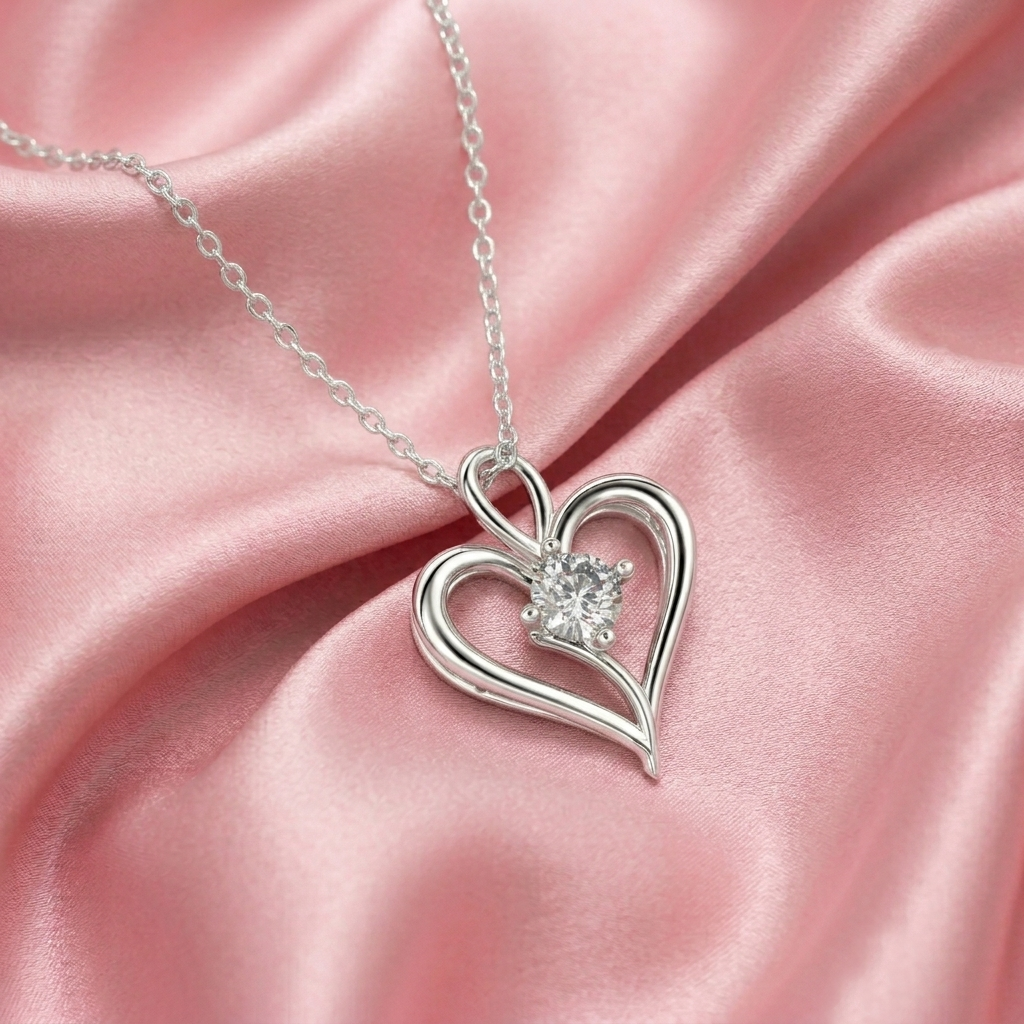 Heart necklace with circular cut
