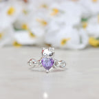 Anillo Hello Kitty con piedra en plata 950