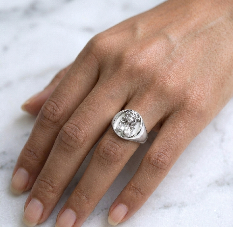 Anillo de medusa Plata 950 | Hecho a Mano | Luya Joyería