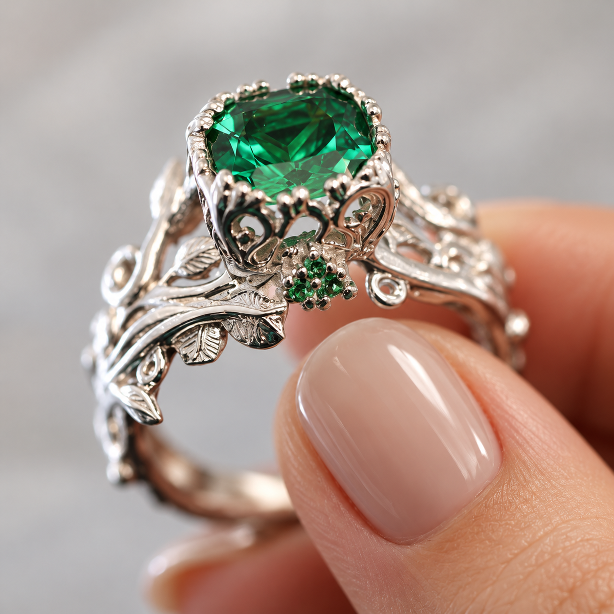 Anillo de naturaleza bañado en oro 18k y plata 950