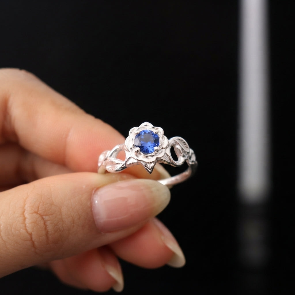 Anillo bella flor Plata 950 y Oro 18k | Hecho a Mano | Luya Joyería