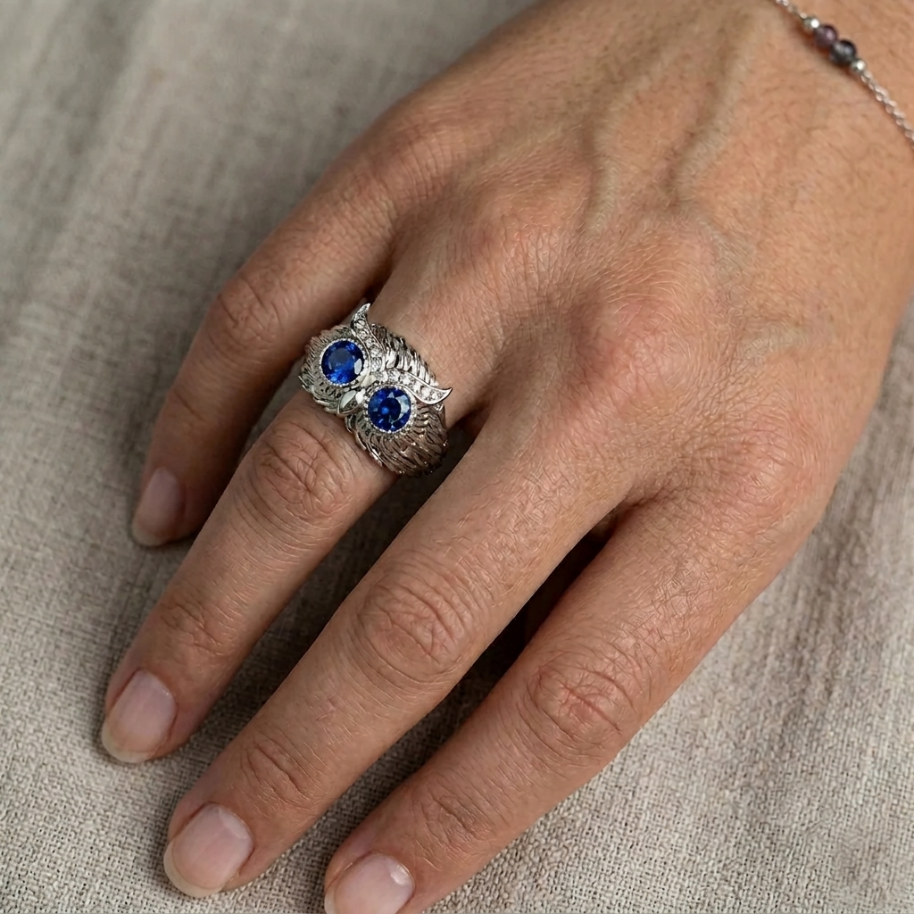 Anillo de Búho Plata 950
