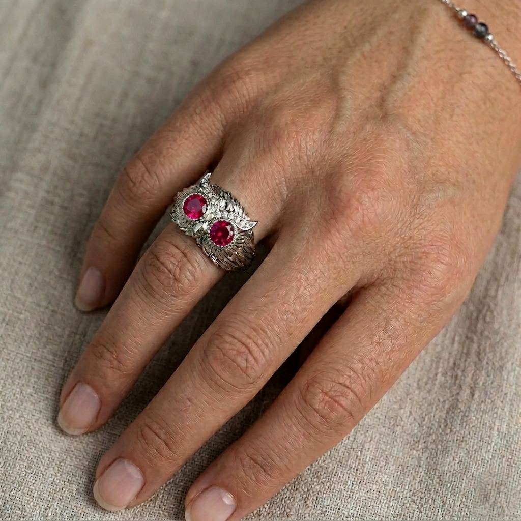 Anillo de Búho Plata 950