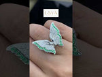Cargue y reproduzca un video en el visor de la Galería, Anillo Mariposa con corte circular