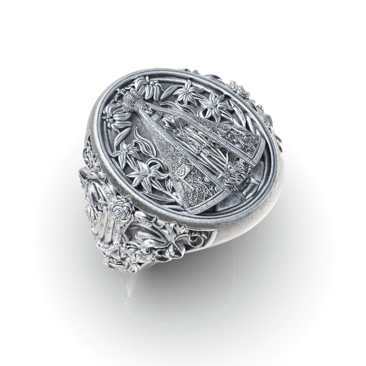 Anillo Nuestra Señora Aparecida Plata 950 | Luya Joyería