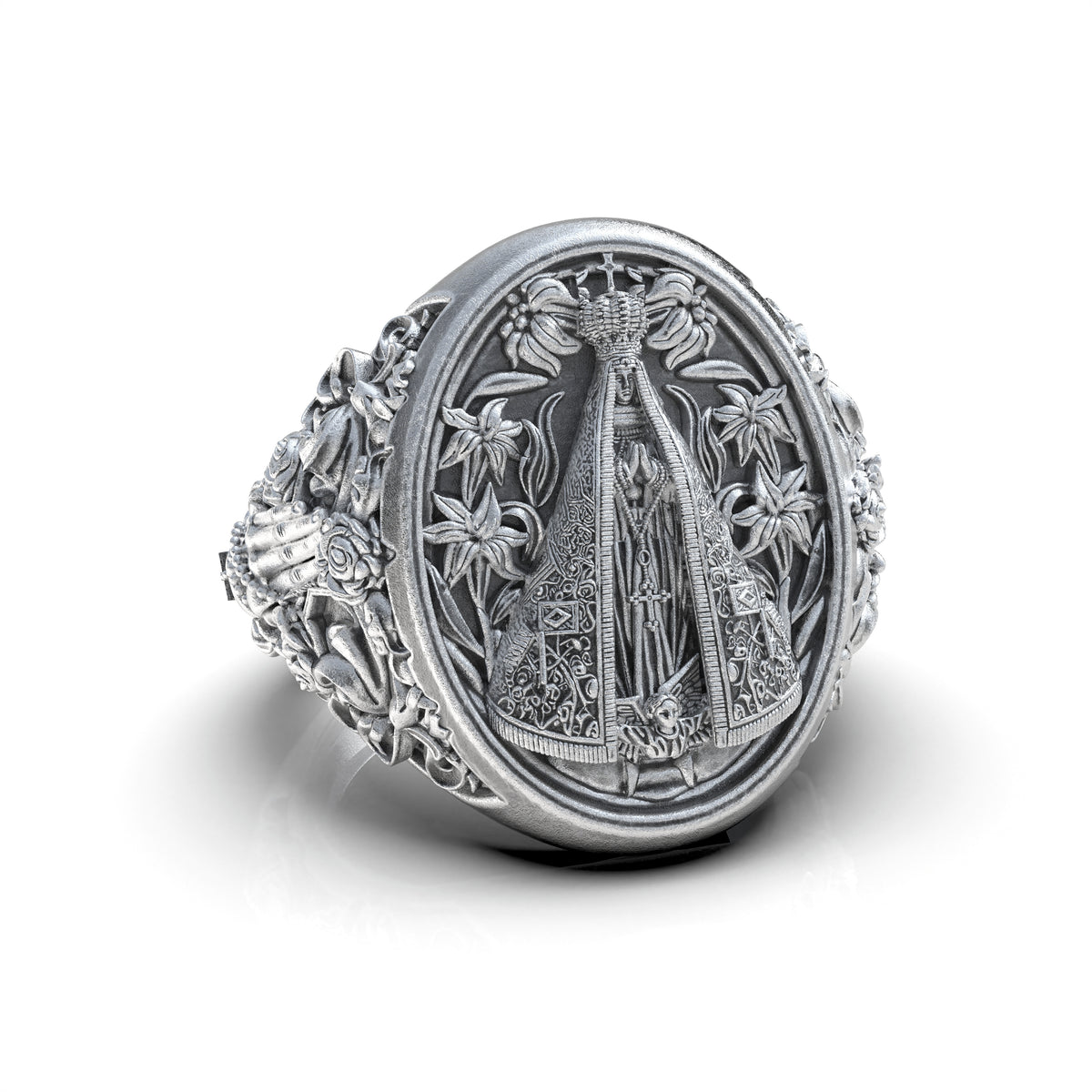 Anillo Nuestra Señora Aparecida Plata 950 | Luya Joyería