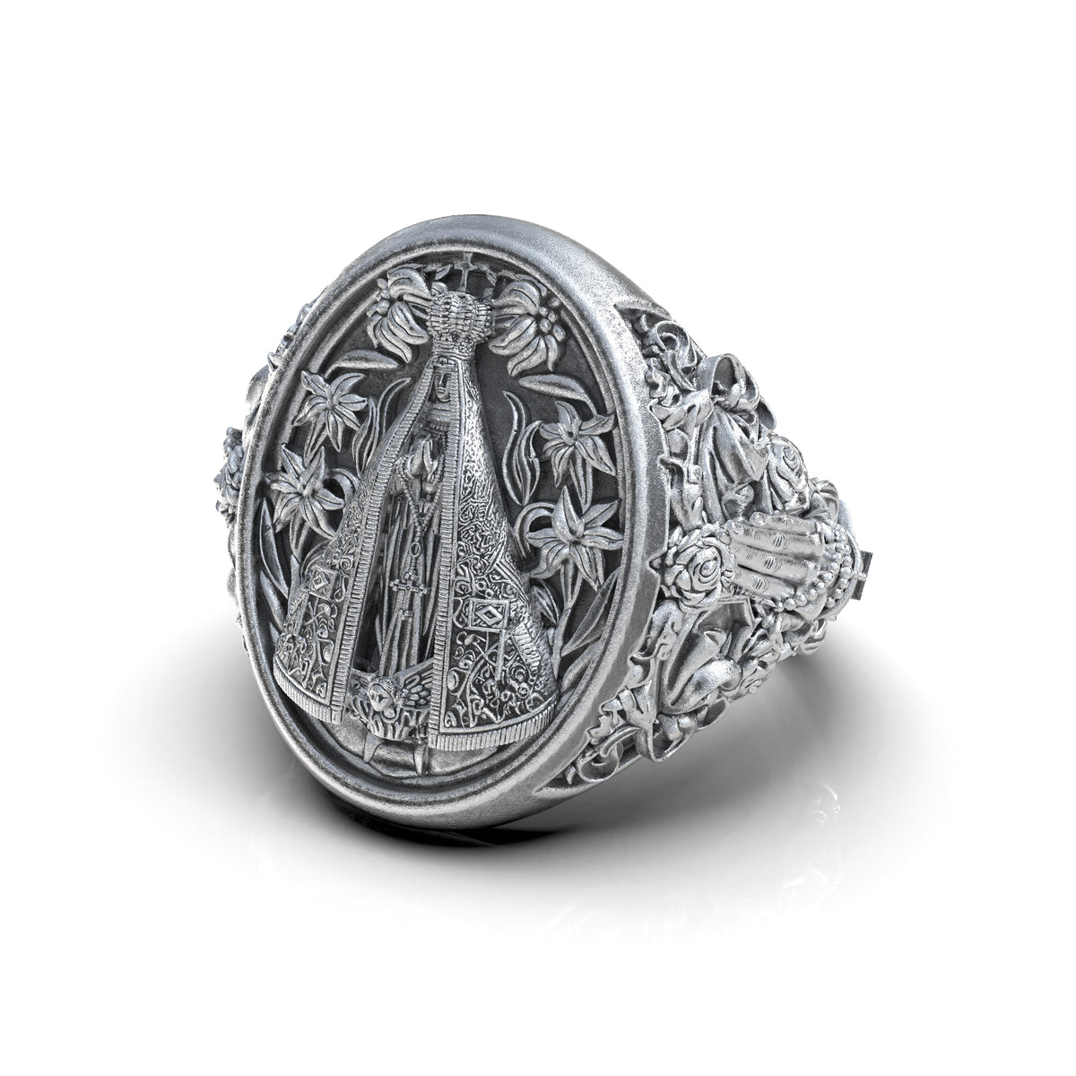 Anillo Nuestra Señora Aparecida Plata 950 | Luya Joyería