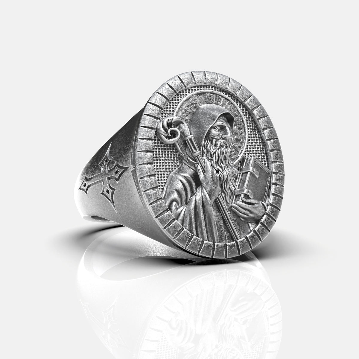Anillo San Benito Plata 950| Luya Joyería