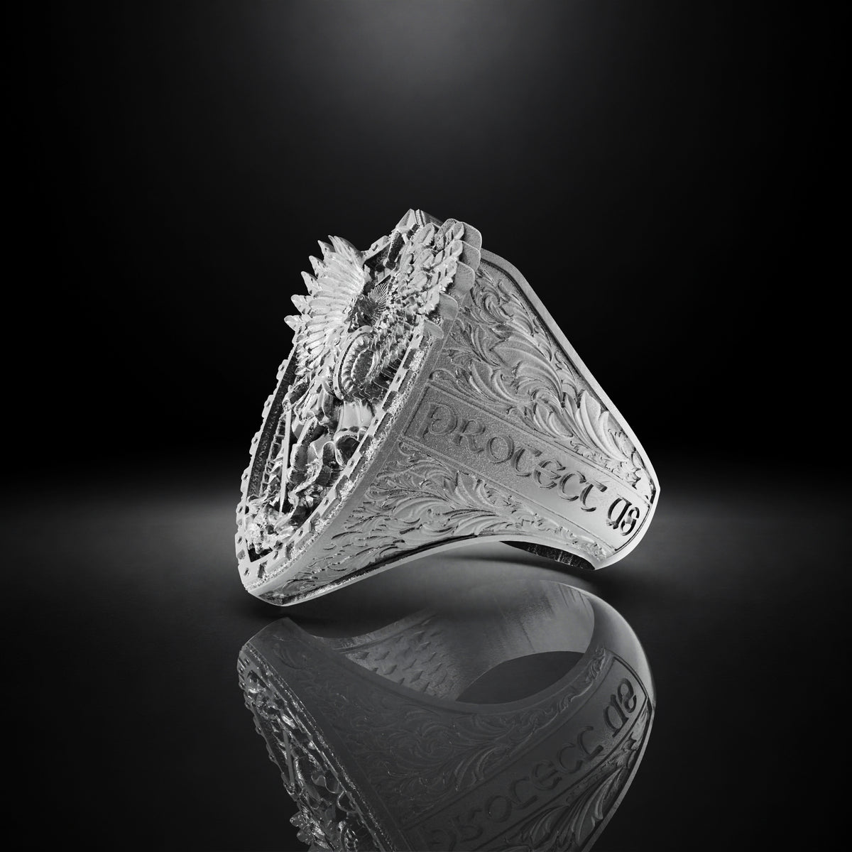 Archangel Saint Michael Ring with Dragon Wings by Luya