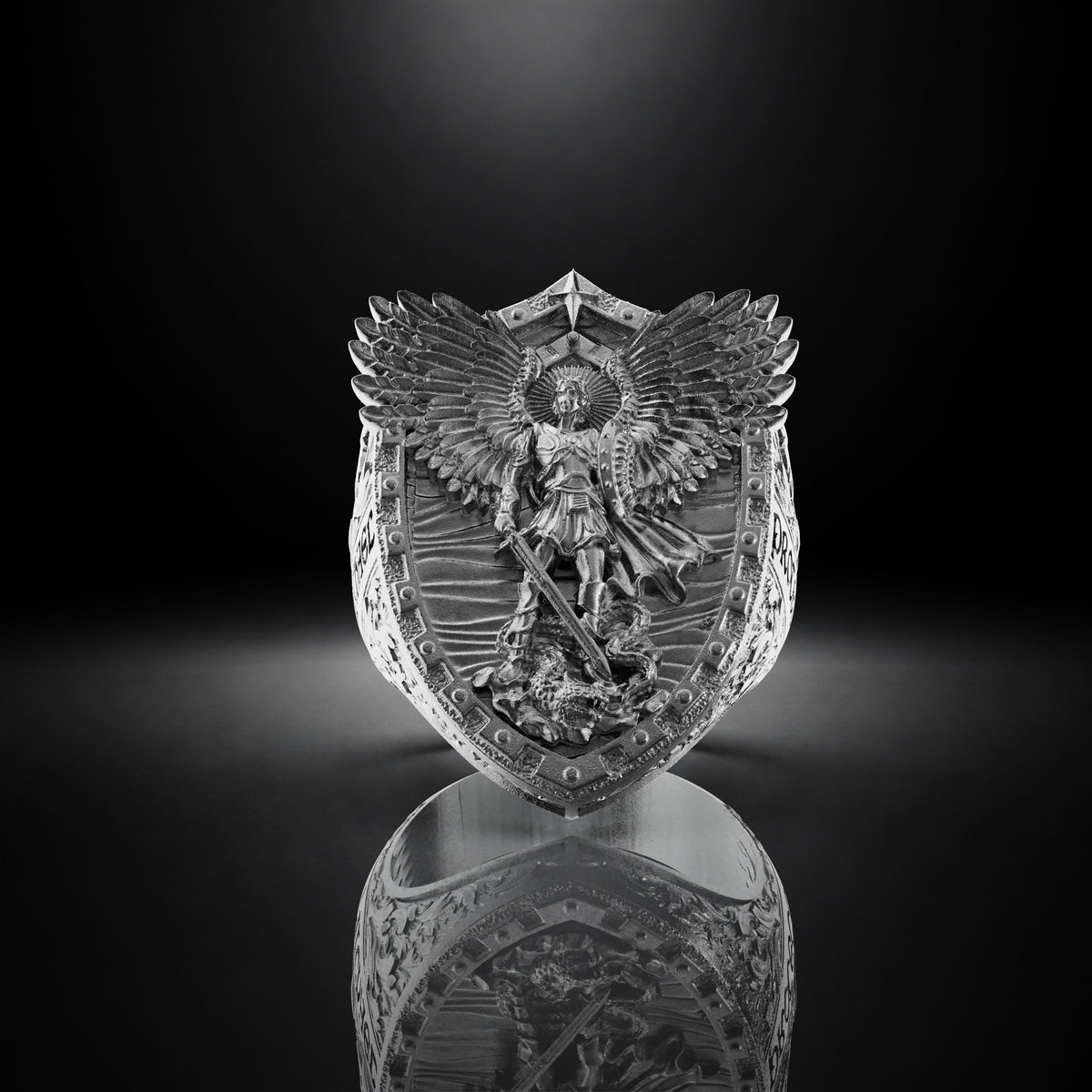 Archangel Saint Michael Ring with Dragon Wings by Luya