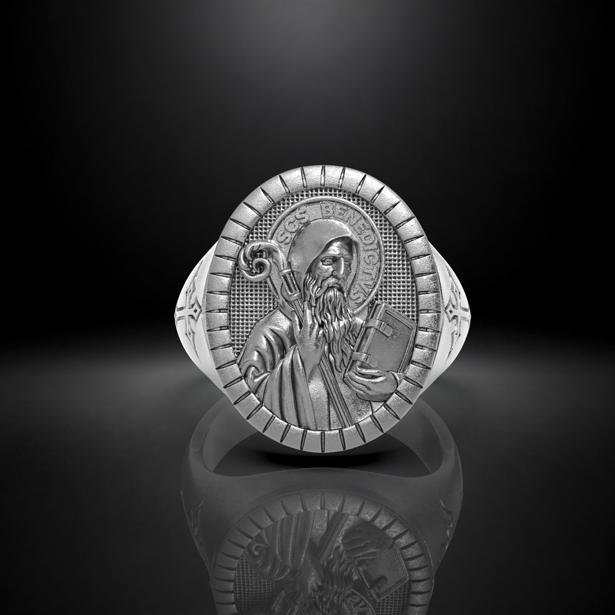 St. Benedict 950 Silver Ring | Luya Jewelry