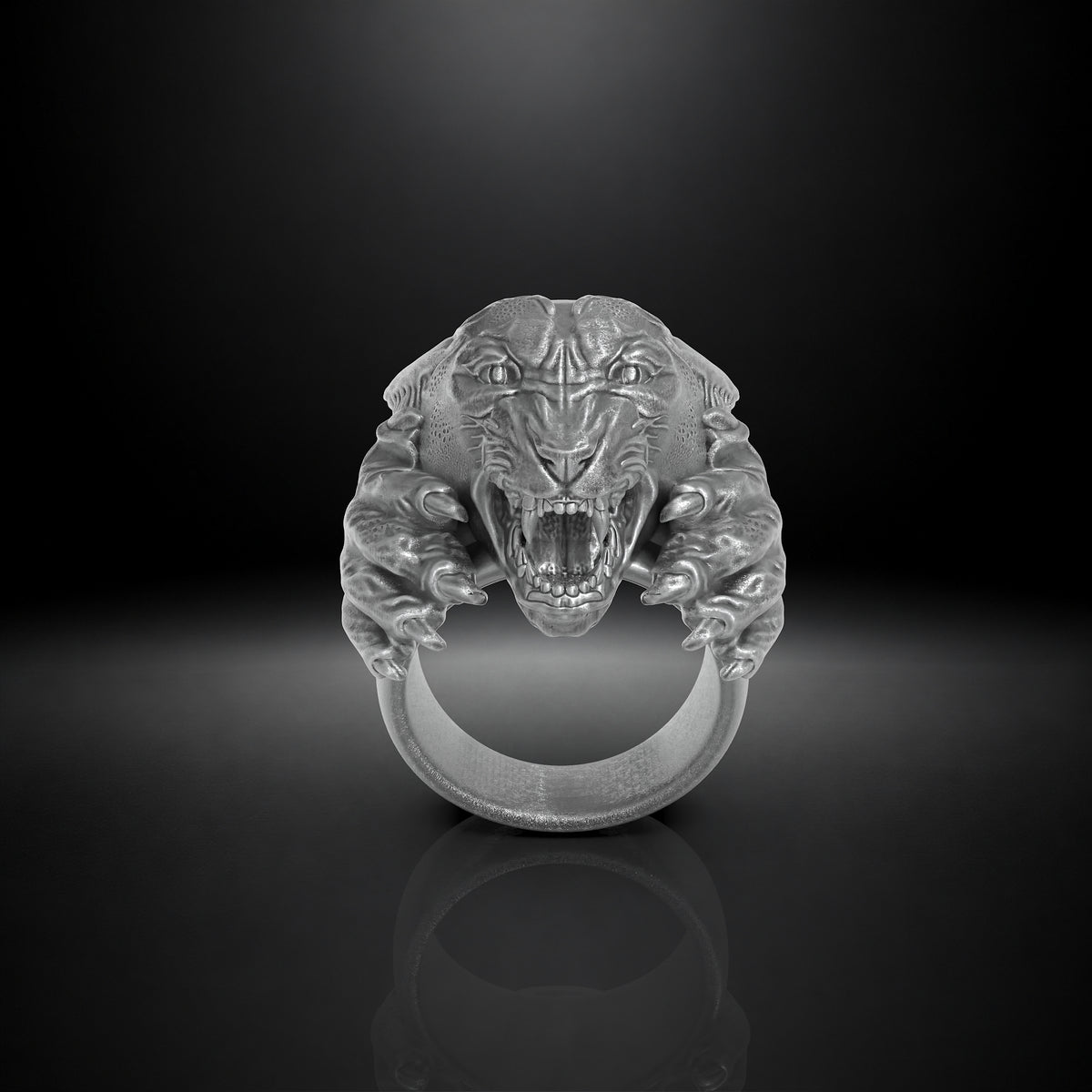 Anillo de pantera en plata 950 y baño de oro 18k