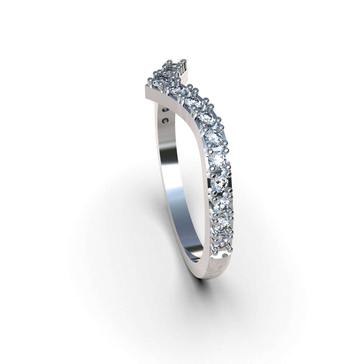 Anillo curva de amor en plata 950