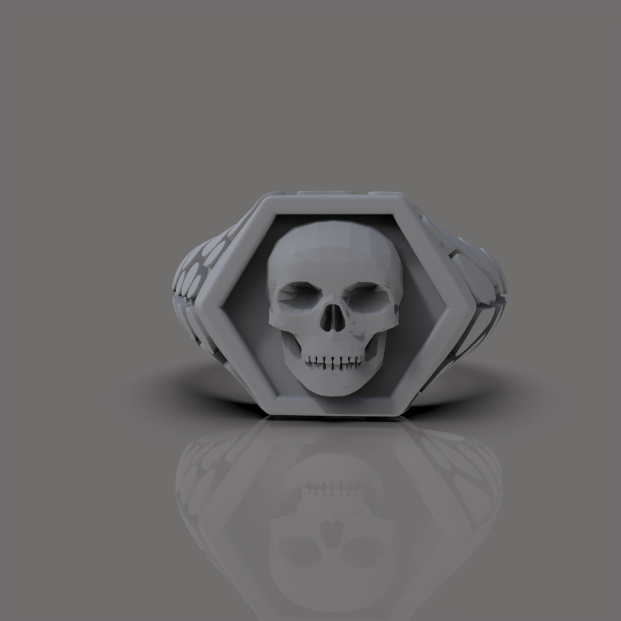 Anillo Skull Hex