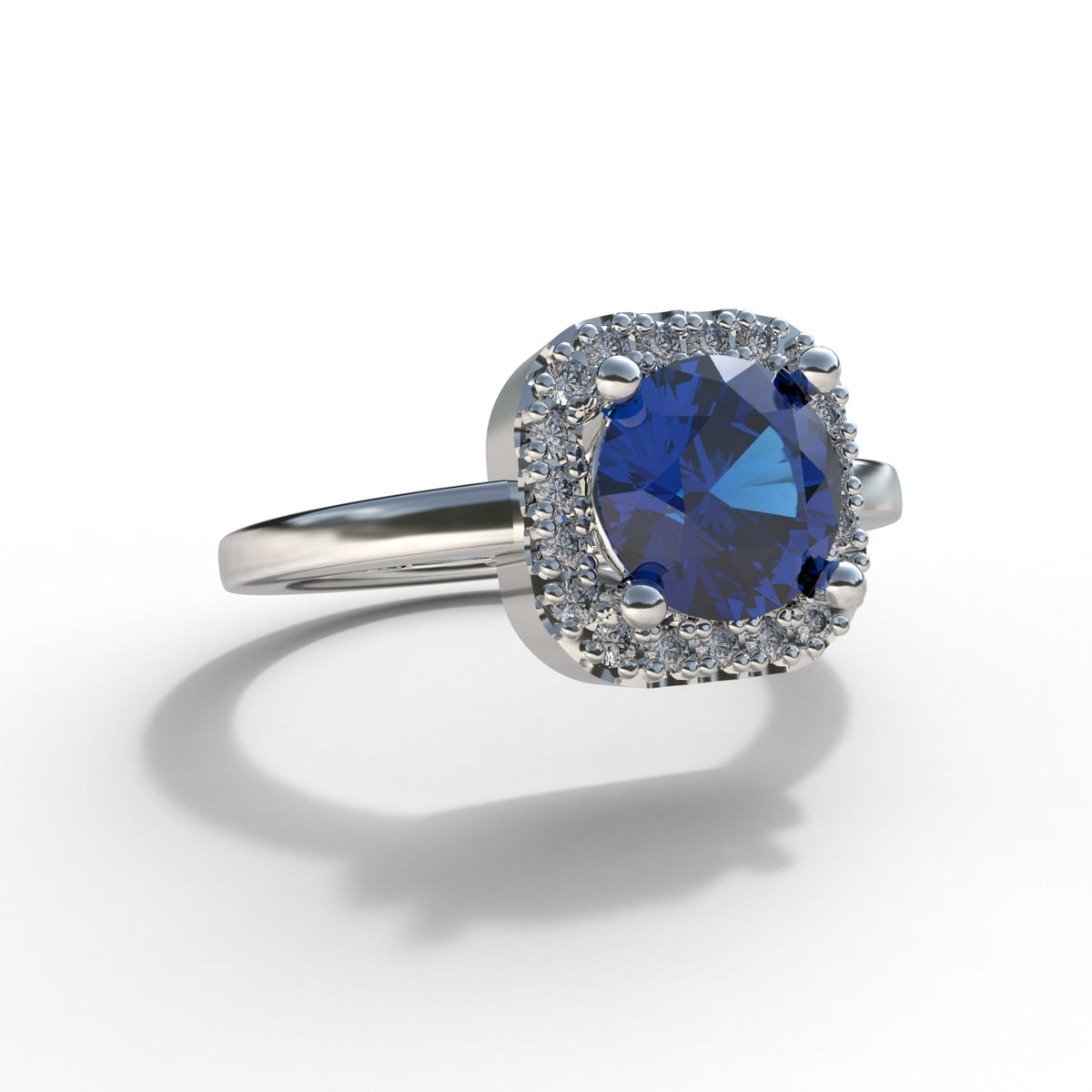 Anillo de rosas con piedra en plata 950