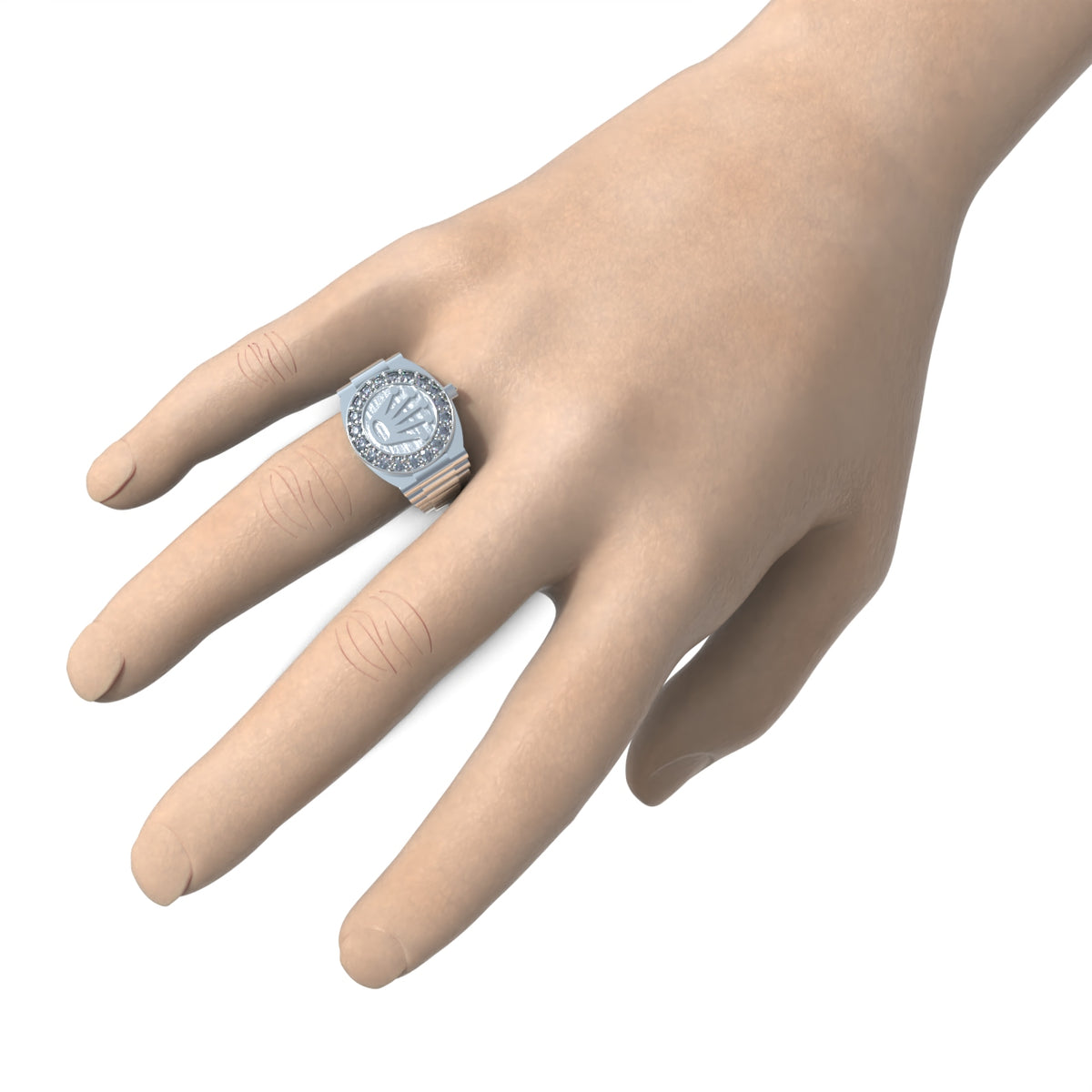 Anillo para hombre con piedras en plata 950 – Rolex